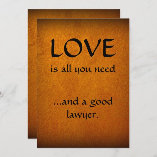 Liefde en een goede advocaat bedankt (Voorkant / Achterkant)