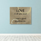 Liefde en een goede psychiater - Circles Canvas Afdruk (Insitu (Houten vloer))