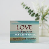 Liefde en een goede tandarts briefkaart (Staand voorkant)