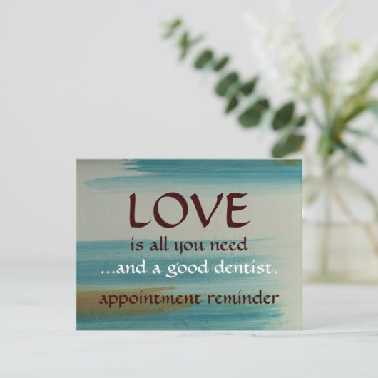 Liefde en een goede tandarts briefkaart (Staand voorkant)