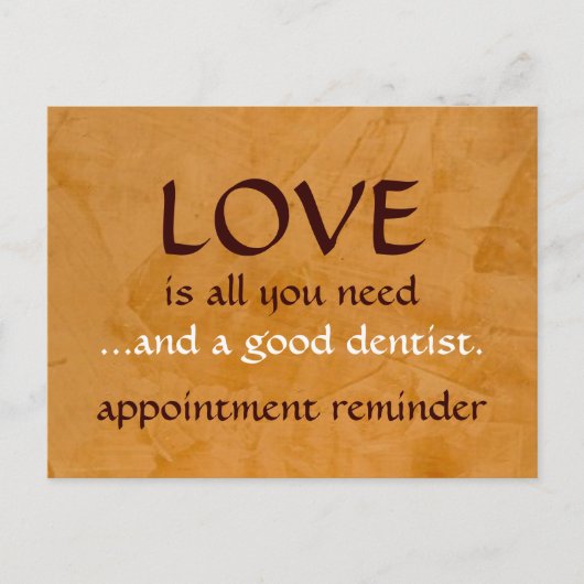 Liefde en een goede tandarts briefkaart (Voorkant)