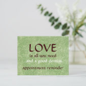 Liefde en een goede tandarts briefkaart (Staand voorkant)