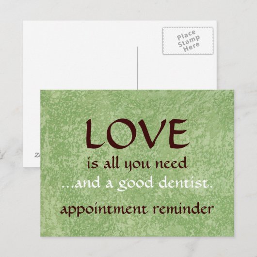 Liefde en een goede tandarts briefkaart (Voorkant / Achterkant)