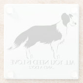 Liefde en een hond glazen onderzetter (Achterkant)