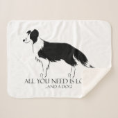 Liefde en een hond sherpa deken (Voorkant (horizontaal))