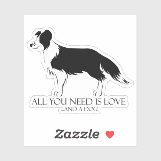 Liefde en een hond sticker (Vel)