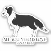 Liefde en een hond sticker (Voorkant)