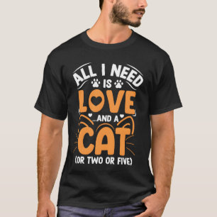 Liefde en een kat Grappige kat Liefhebber Kitty Ka T-shirt