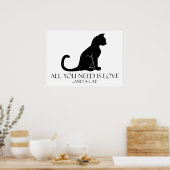 Liefde en een kat poster (Keuken)