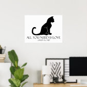 Liefde en een kat poster (Thuiskantoor)