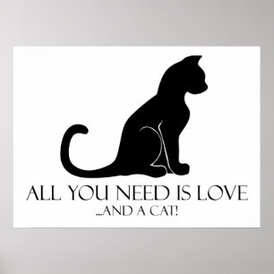 Liefde en een kat poster