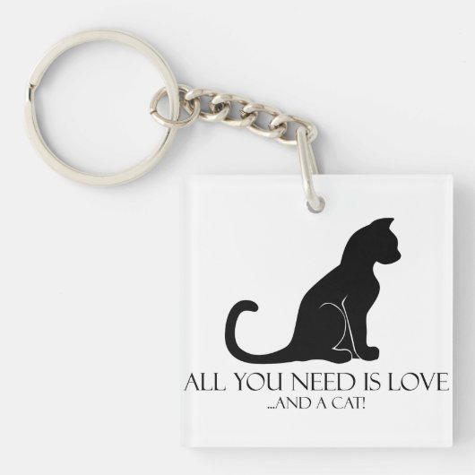 Liefde en een kat sleutelhanger (voorkant)