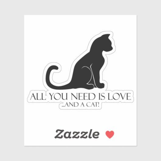 Liefde en een kat sticker (Vel)