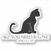 Liefde en een kat sticker (Voorkant)