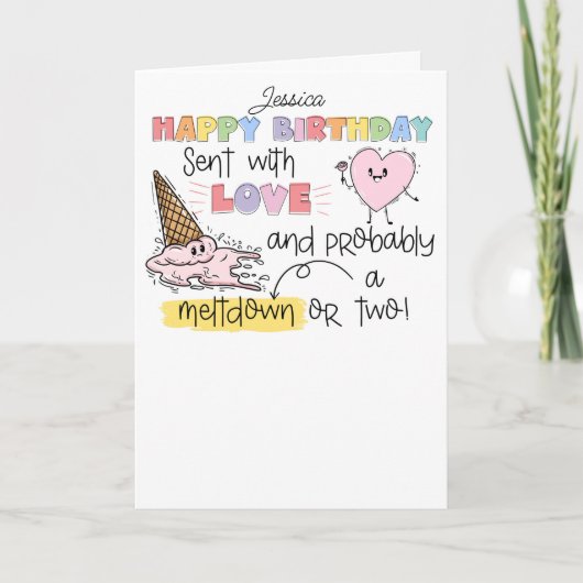 liefde en een Meltdown ijs ADHD Autisme Kaart (Voorkant)