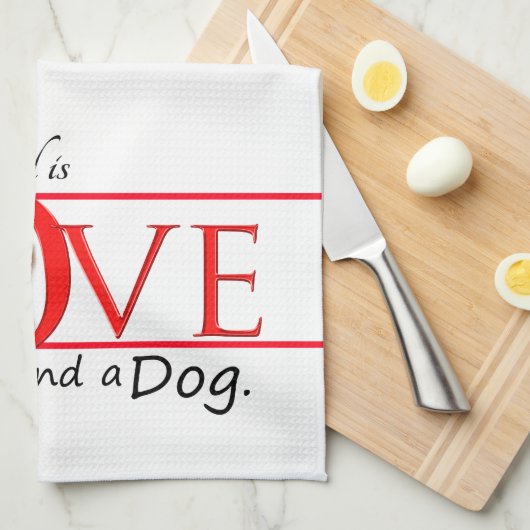 Liefde en een pommeren keukenhanddoek (Quarter Fold)