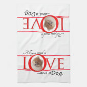 Liefde en een pommeren keukenhanddoek (Verticaal)