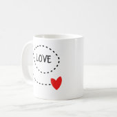 Liefde En Een Rode Hart Koffiemok (Voorkant links)