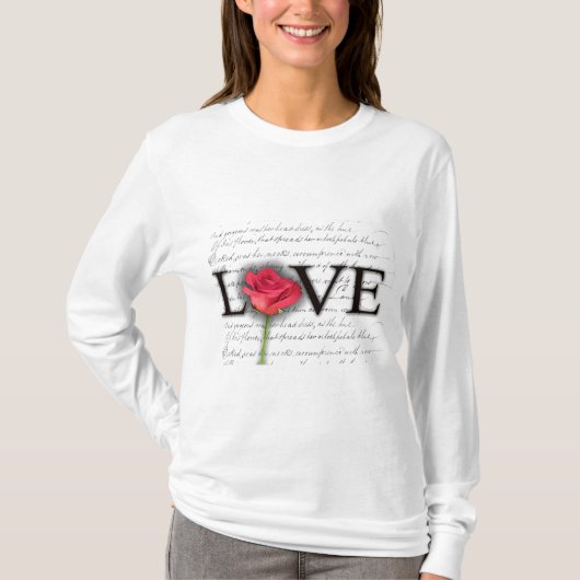 Liefde en een roos t-shirt (Voorkant)