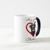 Liefde en een zwart lab magische mok (Voorkant rechts)