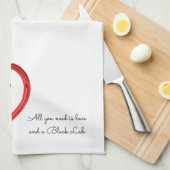 Liefde en een zwart lab theedoek (Quarter Fold)