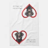 Liefde en een zwart lab theedoek (Verticaal)