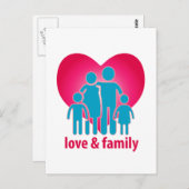 Liefde en familie briefkaart (Voorkant / Achterkant)