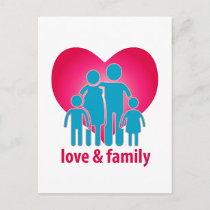 Liefde en familie briefkaart