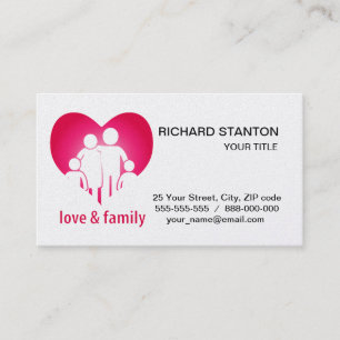 Liefde en familie visitekaartje