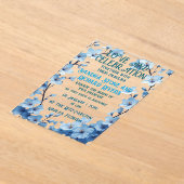 Liefde en feest in Blue Flower lijst Acryl Uitnodigingen (Laagn)