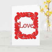 Liefde en gedraaide rand Wenskaart Kaart (Gele Bloem)