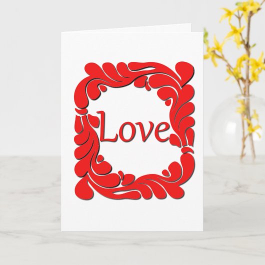 Liefde en gedraaide rand Wenskaart Kaart (Gele Bloem)