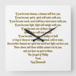 Liefde en geest vierkante klok