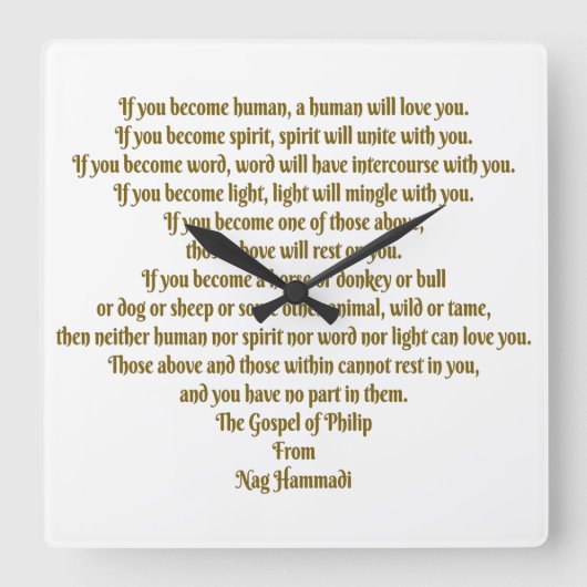 Liefde en geest vierkante klok (Voorkant)