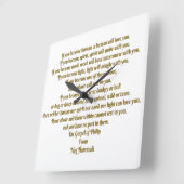 Liefde en geest vierkante klok (Hoek)