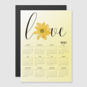 Liefde en gele bloemen 2025 Magnetische kalender (Voorkant / Achterkant)