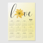 Liefde en gele bloemen 2025 Magnetische kalender (Voorkant)