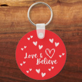 Liefde en geloof foto gepersonaliseerde gift sleutelhanger (Achterkant)