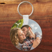 Liefde en geloof foto gepersonaliseerde gift sleutelhanger (Voorkant)