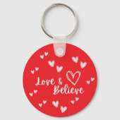 Liefde en geloof foto gepersonaliseerde gift sleutelhanger (Achterkant)
