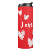 Liefde en geloof Valentijnsdag geschenk Thermosbeker (Gedraaid links)