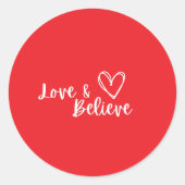 Liefde en geloof Valentijnsdag Ronde Sticker (Voorkant)