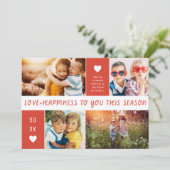 Liefde en Geluk Collage Valentijn Foto Feestdagenkaart (Staand voorkant)