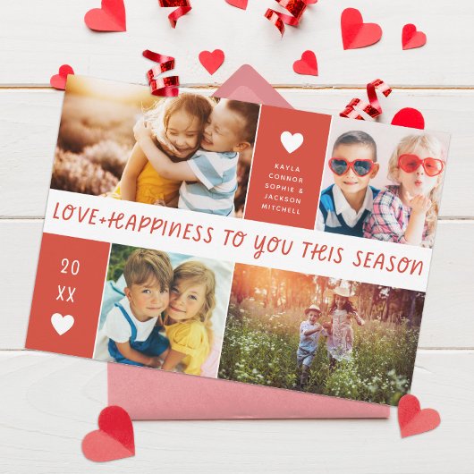 Liefde en Geluk Collage Valentijn Foto Feestdagenkaart