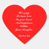 Liefde en geluk hart sticker (Voorkant)
