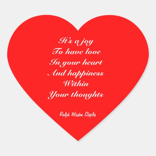 Liefde en geluk hart sticker (Voorkant)