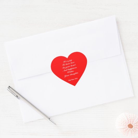 Liefde en geluk hart sticker (Envelop)