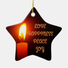 LIEFDE EN GELUK, KERSTSTER, KERAMISCH ORNAMENT