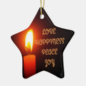 LIEFDE EN GELUK, KERSTSTER, KERAMISCH ORNAMENT (Links)