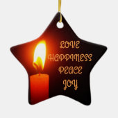 LIEFDE EN GELUK, KERSTSTER, KERAMISCH ORNAMENT (Achterkant)